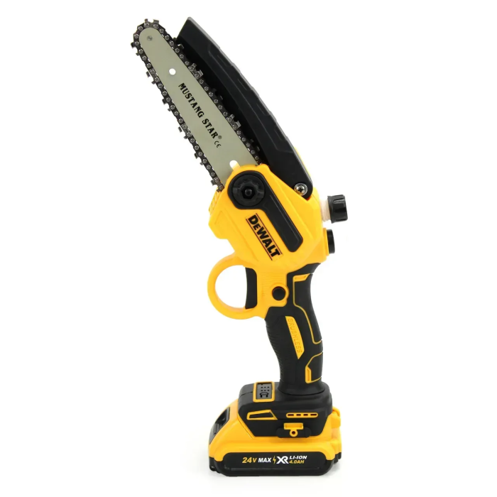 Акумуляторна безщіткова міні-пила DeWalt DCM160N (24V, 4AH, 15 см) з функцією напівавтоматичного змащення ланцюга