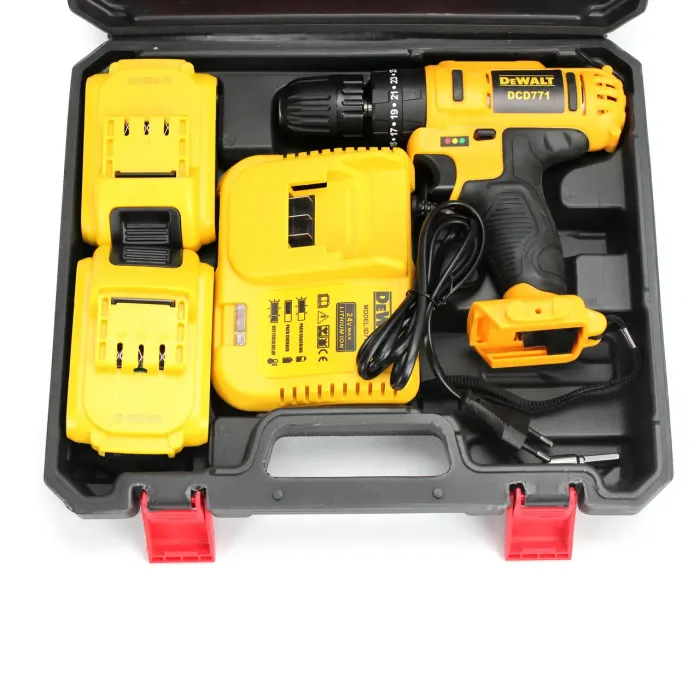 Ударний шурупокрут DeWALT DCD771 (24V, 6AH) з набором інструментів. шурупокрут Деволт