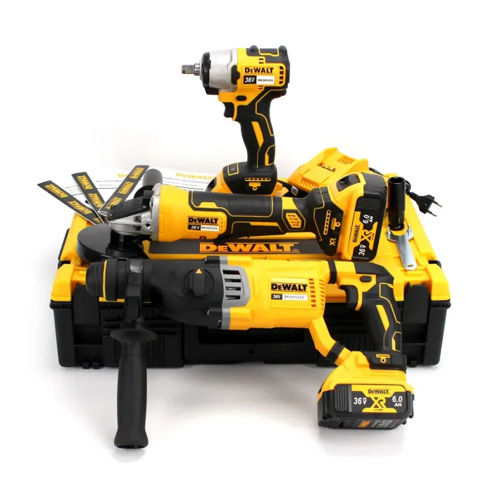 Набір 3в1 АКБ DeWalt 36V (Перфоратор DCH263 + Болгарка DCG413 + Гайковерт DCF922) Набір 3в1 Деволт