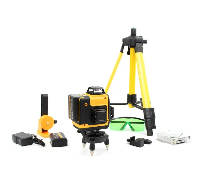 Акумуляторний лазерний нівелір DeWalt DCLE34031N 3D-4D рівень (3.7V, 5AH). АКБ рівень зі штативом Деволт