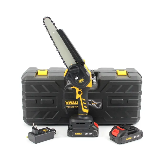 Акумуляторна міні-пила DeWalt DCM190HN (24V, 5Ah) — щіткова, з напівавтоматичним мастилом ланцюга