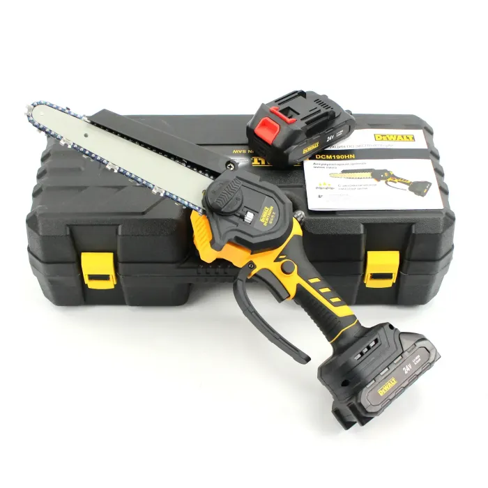 Акумуляторна міні-пила DeWalt DCM190HN (24V, 5Ah) — щіткова, з напівавтоматичним мастилом ланцюга